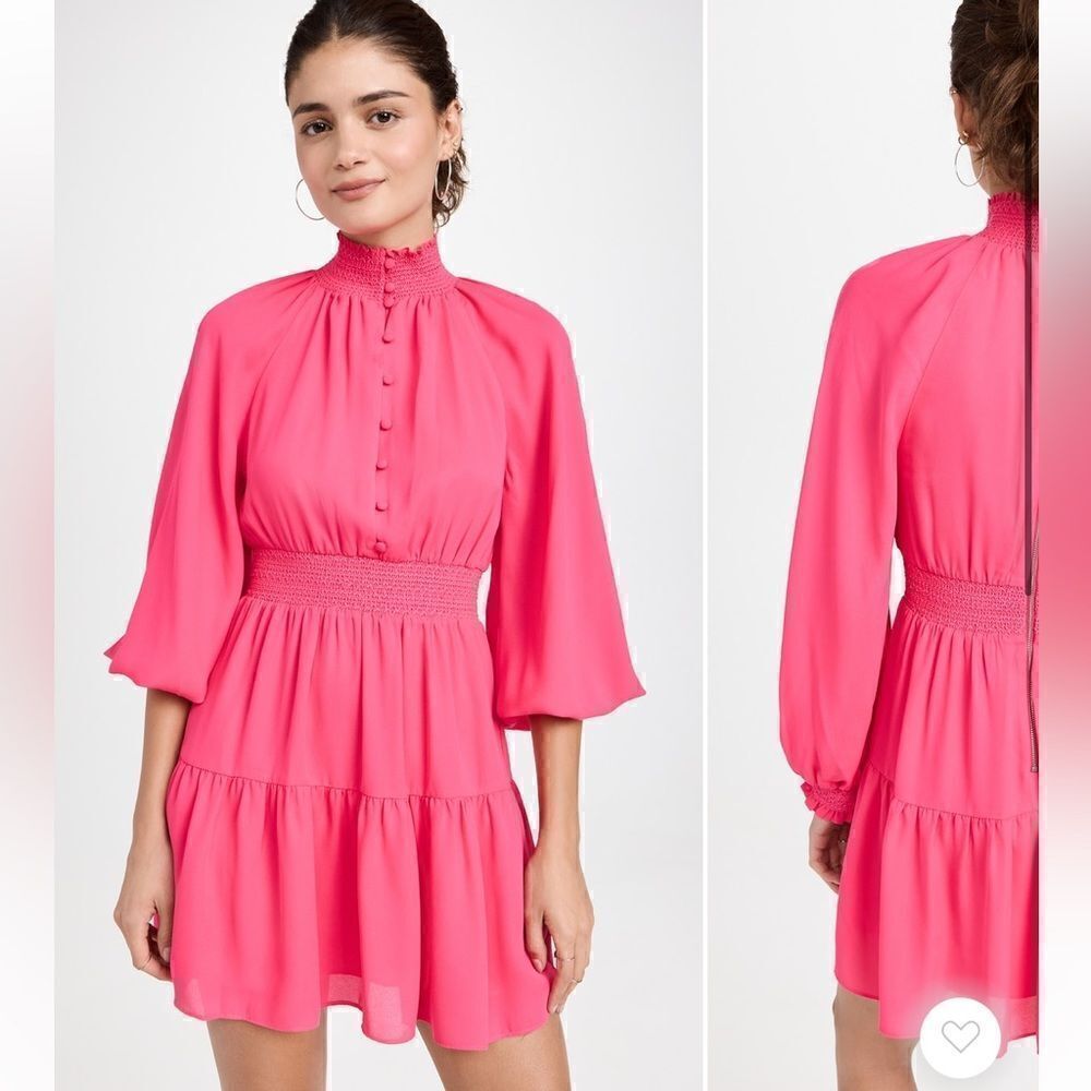 alice + olivia pink long sleeve  Lavinia Mini Dress NWT